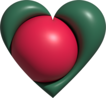 Bangladesh flag heart 3D. png