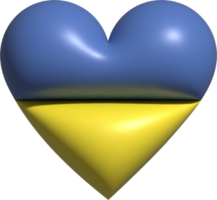 Ucrânia bandeira coração 3d. png