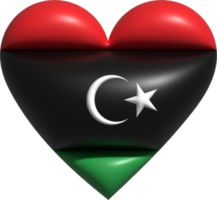 libyen flagga hjärta 3d. png