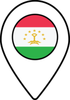 le tadjikistan drapeau carte épingle la navigation icône. png