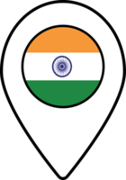 Indien Flagge Karte Stift Navigation Symbol. png