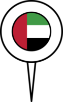 unido árabe emiratos bandera alfiler ubicación icono. png
