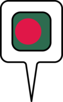 Bangladesch Flagge Karte Zeiger Symbol, Platz Design. png