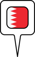 bahrain bandiera carta geografica pointer icona, piazza design. png