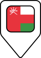 Oman flag map pin navigation icon, square design. png