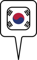 South Korea flag Map pointer icon, square design. png