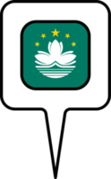 Macau Flagge Karte Zeiger Symbol, Platz Design. png