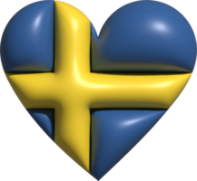 Sverige flagga hjärta 3d. png