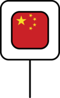 Chine drapeau carré épingle icône. png