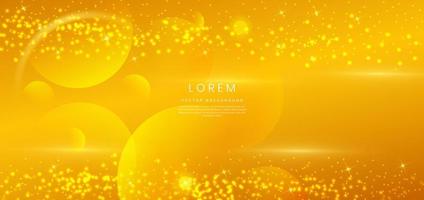 Abstract circle yellow shape modern background with lighting effect and sparkle. vector