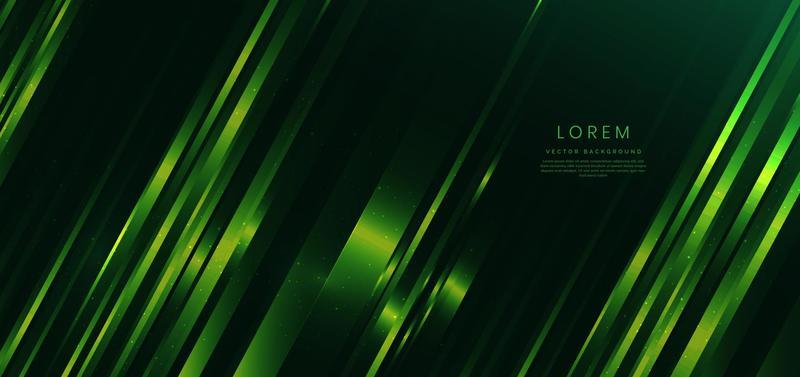 Abstract elegant dark green speed lines background and lighting effect sparkle. Luxury template design.