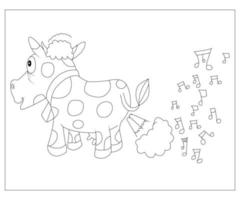 farting funny animals coloring books for kids vector