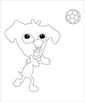 funny dog playing football, vector illustration, for kids and adult