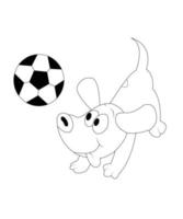 funny dog playing football, vector illustration, for kids and adult