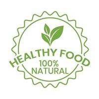 100 Percent Natural Product Badge, Healthy Food Label, Emblem, Sticker, Organic Vector Illustration, Logo Design For Organic Food