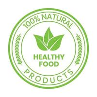 100 Percent Natural Product Badge, Healthy Food Label, Emblem, Sticker, Organic Vector Illustration, Logo Design For Organic Food