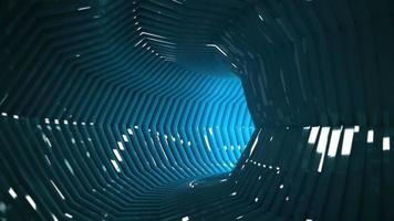 Rotating blue futuristic tunnel motion background video