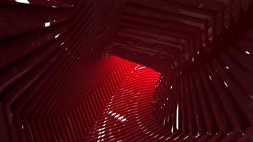 futuriste brillant rouge tunnel. bouclable plein HD mouvement Contexte. video