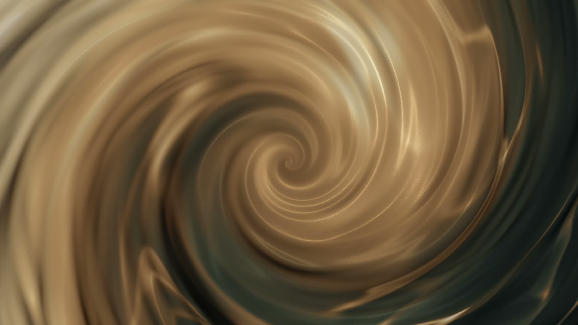 Silky creamy brown liquid spiral effect motion background. Looping