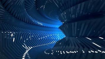 Rotating blue futuristic tunnel motion background video