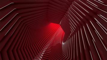 futuristico rotante brillante rosso tunnel. loopable pieno HD movimento sfondo. video