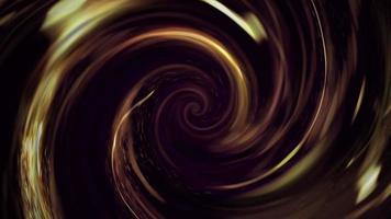 abstrato Sombrio líquido ouro espiral fundo com cintilante dourado faíscas. cheio hd e looping movimento animação. video