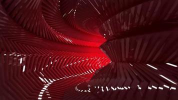 futuristische glimmend rood tunnel. loopbaar vol hd beweging achtergrond. video
