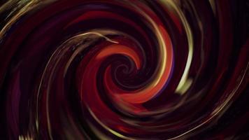 abstrato vermelho e ouro líquido espiral movimento fundo com cintilante dourado faíscas. looping e cheio hd fundo movimento animação. video