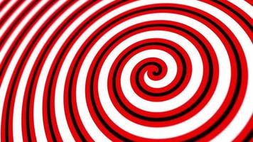 hipnótico vermelho e branco circo espiral movimento fundo - loopable e cheio HD. video