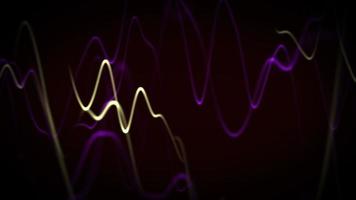 resumen antecedentes animación - instrumentos de cuerda de púrpura y oro ligero vigas rebote suavemente en un sin costura bucle. video