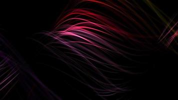multicolore fibre optique néon lumière cordes doucement en mouvement entre lumière et ombre. bouclable plein HD mouvement Contexte. video