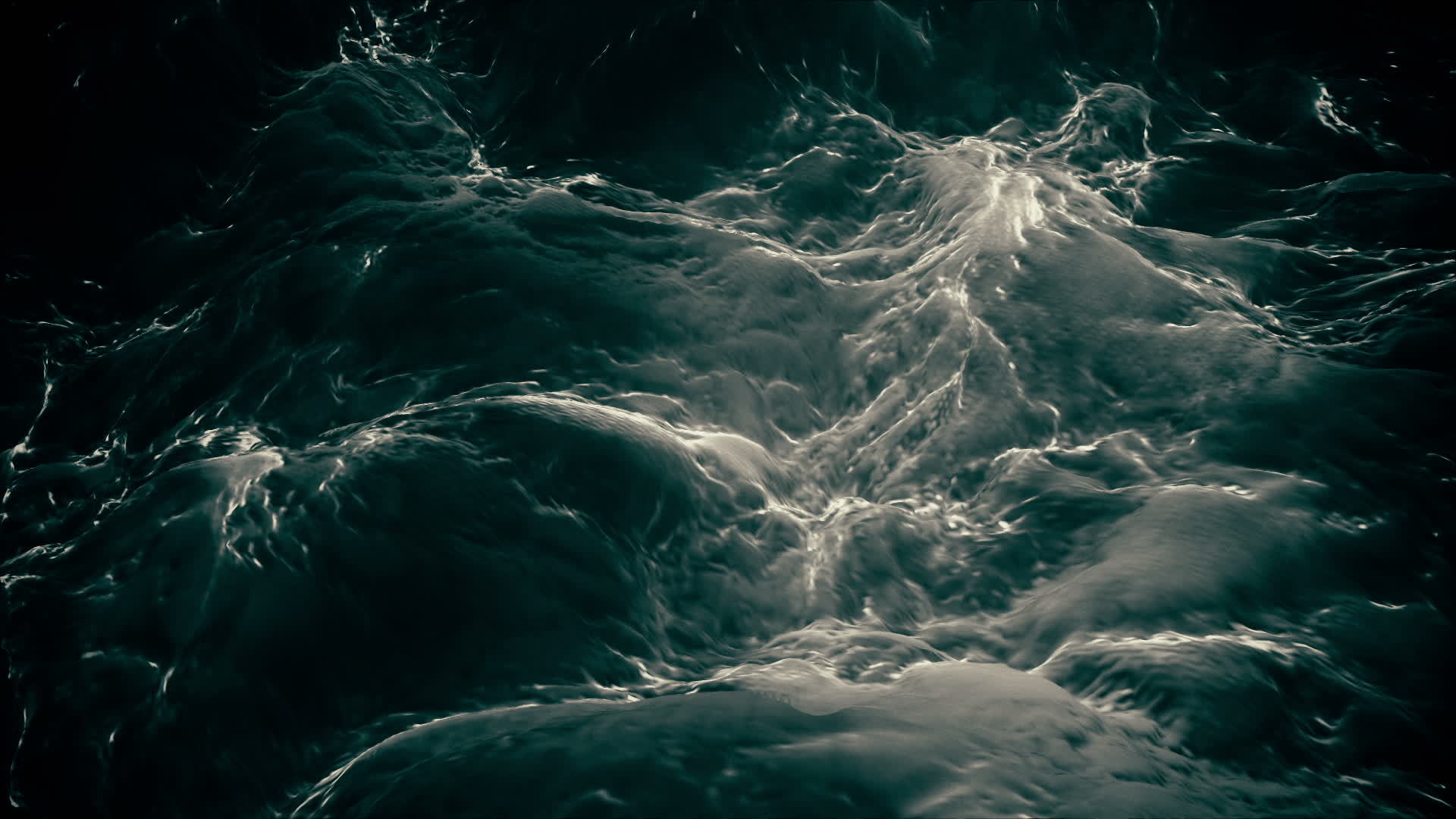 Fast flowing torrent of dark water. Full hd, looping motion ...