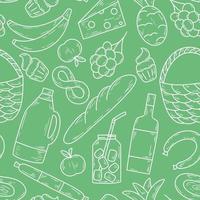 Spring picnic seamless pattern vector