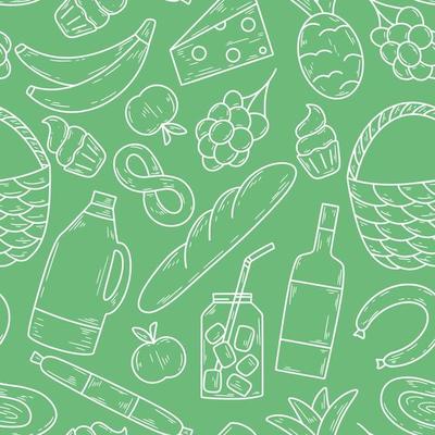 Spring picnic seamless pattern
