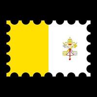 Postage stamp with Vatican City flag. Vector illustration.