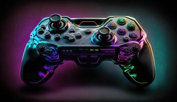 Cyberpunk gaming controller joystick, gamepad illustration photo