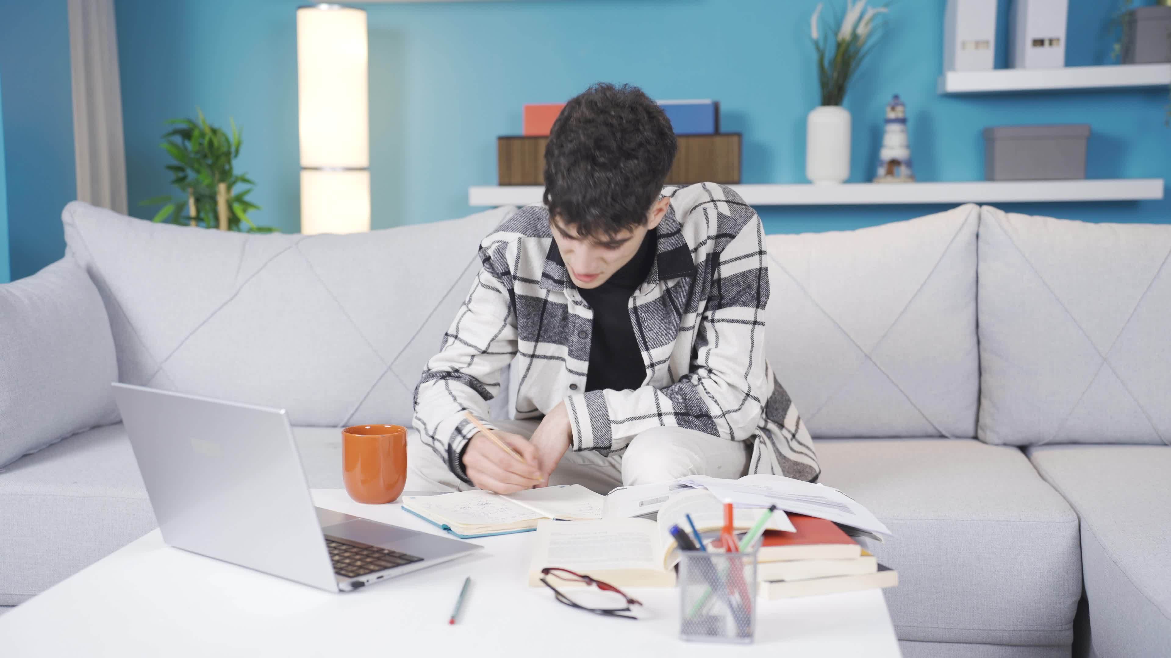 Young man using glasses. Young man with visual impairment wears glasses