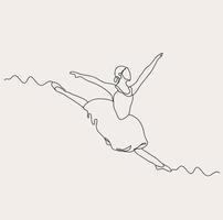 Minimalist Ballet Dancer Line Art, Ballerina Outline Drawing, Dancer Simple Sketch, Vector