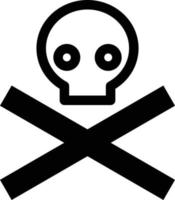 skull and crossbones icon vector . death skull, danger or poison icon for apps and websites . toxic sign