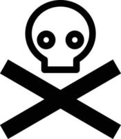 skull and crossbones icon vector . death skull, danger or poison icon for apps and websites . toxic sign