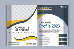 Company profile brochure template layout design, two page business brochure design, template layout design for modern business brochure vector