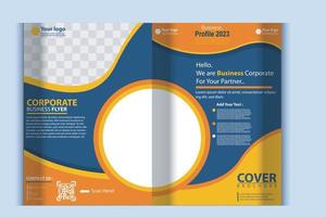 Company profile brochure template layout design, two page business brochure design, template layout design for modern business brochure vector