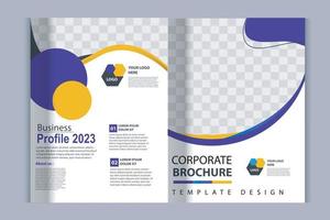 Company profile brochure template layout design, two page business brochure design, template layout design for modern business brochure vector