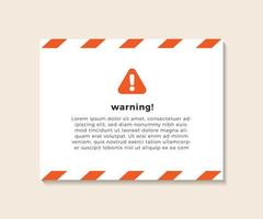 Template of Warning Pop Up Notification Isolated on A Neat Background vector