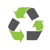 The universal recycling symbol. International symbol used on packaging to remind people to dispose of it in a bin instead of littering.  Vector illustration.