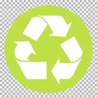 The universal recycling symbol. International symbol used on packaging to remind people to dispose of it in a bin instead of littering. Vector illustration.