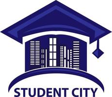 Education city vector logo template. This design use town and book symbol. Suitable for learning.