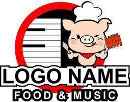 Web CHEF PIG OR HOG CARTOON BBQ THEME VECTOR LOGO TEMPLATE