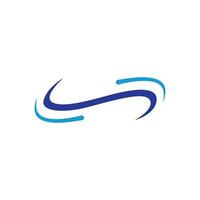 Logo design template wave element creative wind or air.Logo for business, web, air conditioner. vector