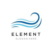 Logo design template wave element creative wind or air.Logo for business, web, air conditioner. vector